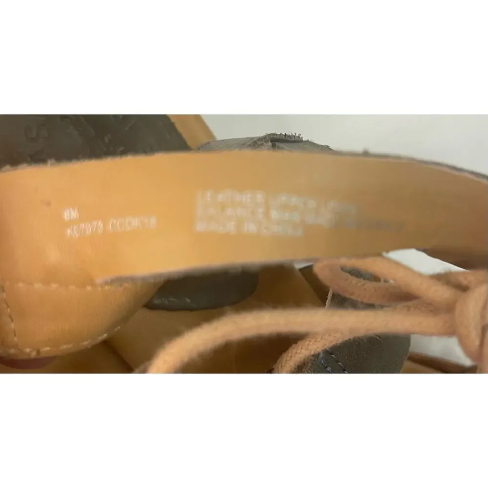 KORK EASE Gray/Taupe Gladiator Sandal Leather Cushioned Cork Heel Size 8